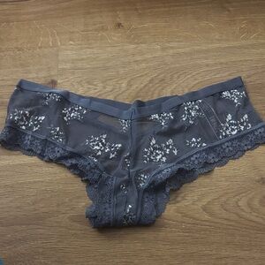 Victoria's Secret Charcoal Floral Lace Panties
